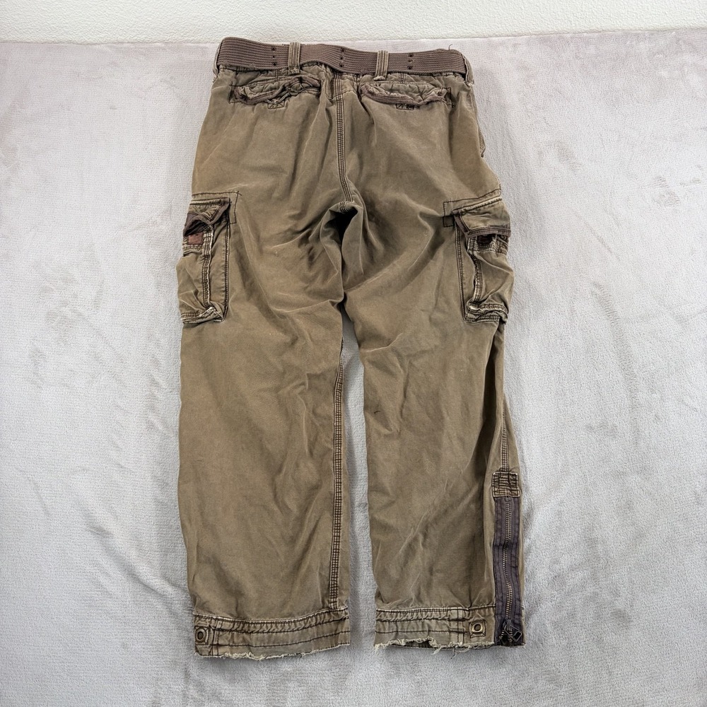 RUEHL No.925 Belted Cargo Pants in Surplus Green Men Large 36x30 Heavyweight - Picture 5 of 10